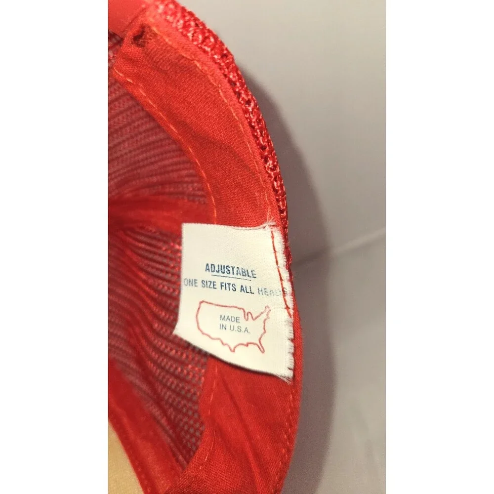 VTG 80’s Trucker Hat cap #1 Grandpa red MADE IN THE USA adjustable one size fit
